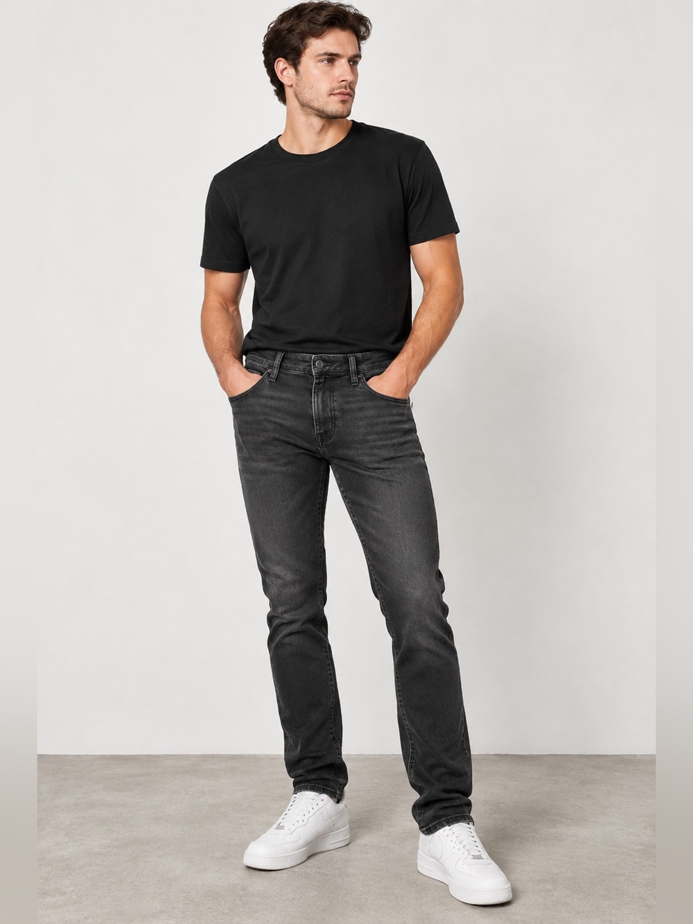 Zara Slim Fit Washed Black Stretch Denim Jeans Men’s Size 30